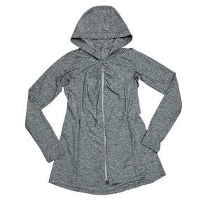 ATHLETA Heather Gray Vitamin Sea Hooded Full Zip Jacket Pockets Active Women's S